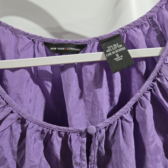 New York & Company Violet Silk Cotton Top Sz Small NWOT - Picture 5 of 6
